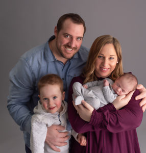 Family photo during newborn photography session