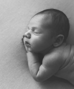 Profile Photo of Newborn Baby in Black and white